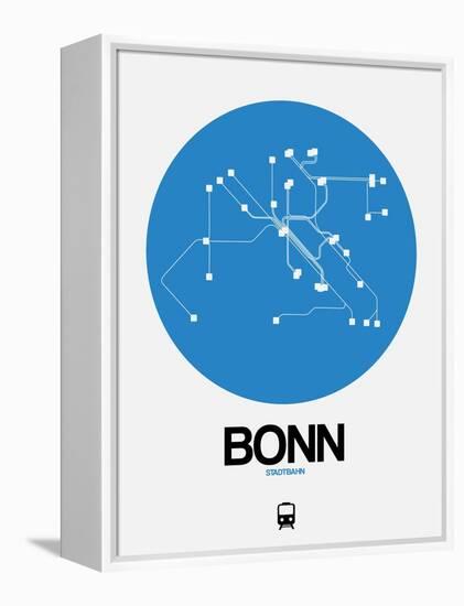 Bonn Blue Subway Map-NaxArt-Framed Stretched Canvas