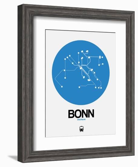 Bonn Blue Subway Map-NaxArt-Framed Art Print