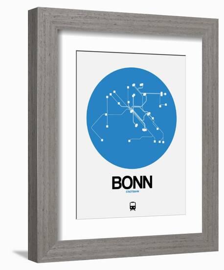 Bonn Blue Subway Map-NaxArt-Framed Art Print