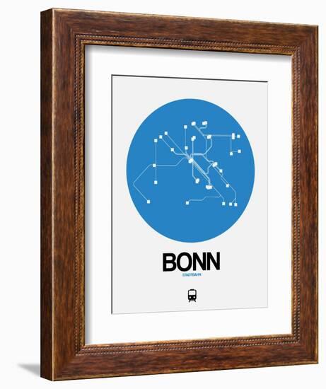 Bonn Blue Subway Map-NaxArt-Framed Art Print