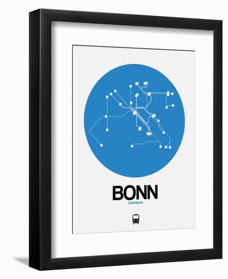 Bonn Blue Subway Map-NaxArt-Framed Art Print