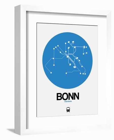 Bonn Blue Subway Map-NaxArt-Framed Art Print