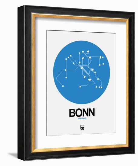 Bonn Blue Subway Map-NaxArt-Framed Art Print