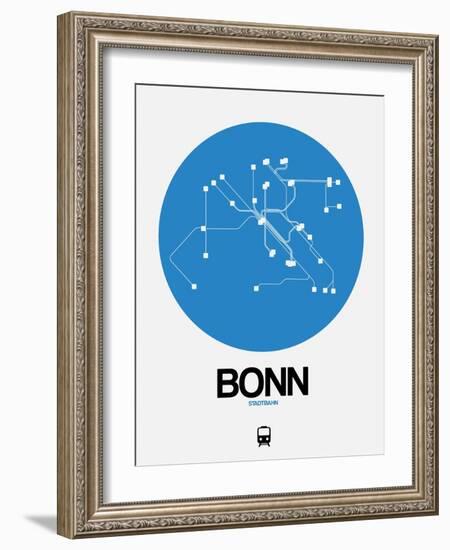 Bonn Blue Subway Map-NaxArt-Framed Art Print