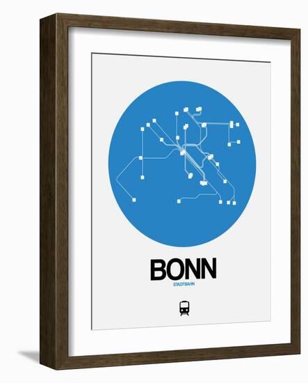 Bonn Blue Subway Map-NaxArt-Framed Art Print