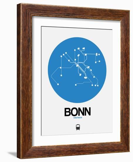 Bonn Blue Subway Map-NaxArt-Framed Art Print