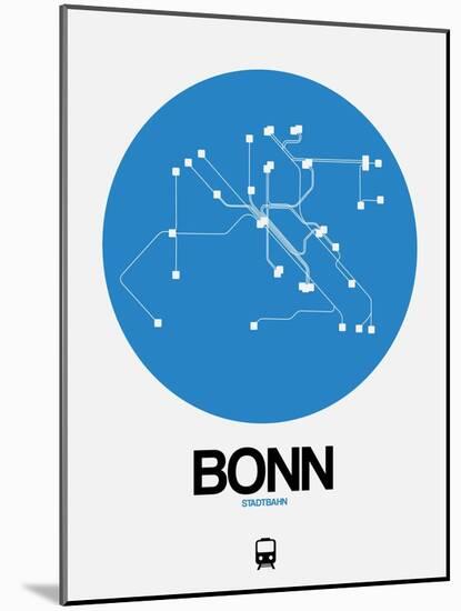 Bonn Blue Subway Map-NaxArt-Mounted Art Print