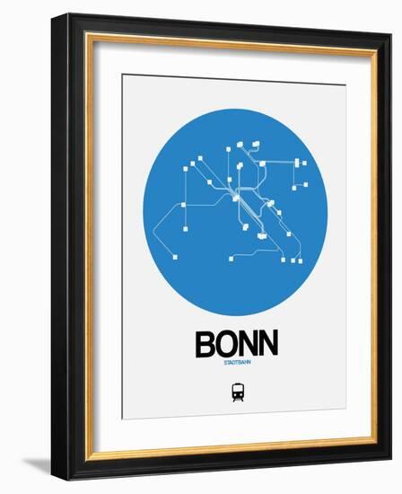 Bonn Blue Subway Map-NaxArt-Framed Art Print