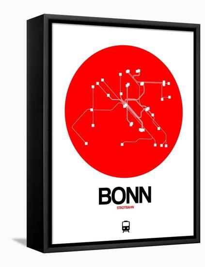 Bonn Red Subway Map-NaxArt-Framed Stretched Canvas