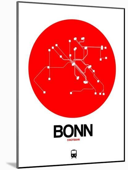 Bonn Red Subway Map-NaxArt-Mounted Art Print