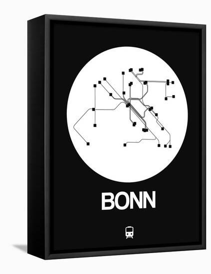 Bonn White Subway Map-NaxArt-Framed Stretched Canvas