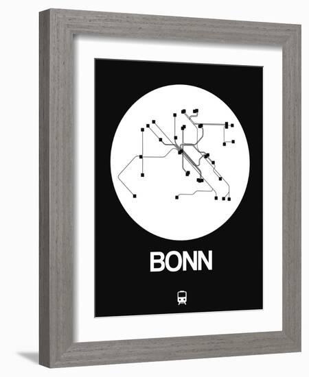 Bonn White Subway Map-NaxArt-Framed Art Print