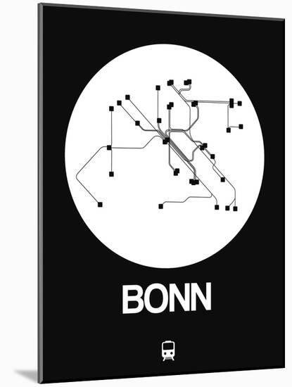 Bonn White Subway Map-NaxArt-Mounted Art Print