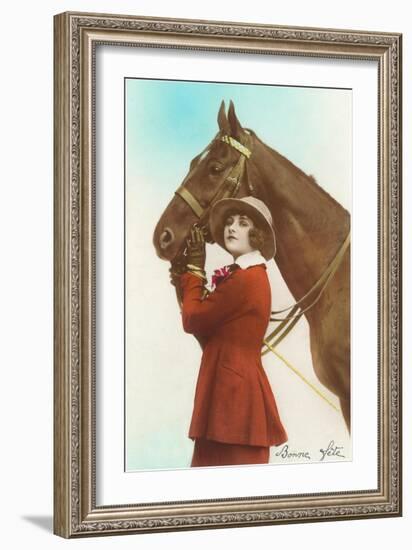 Bonne Fete, Girl with Horse-null-Framed Art Print