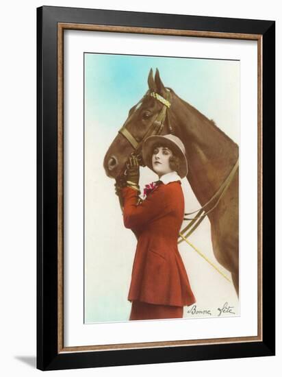 Bonne Fete, Girl with Horse-null-Framed Art Print