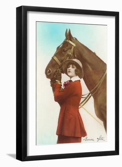 Bonne Fete, Girl with Horse-null-Framed Art Print