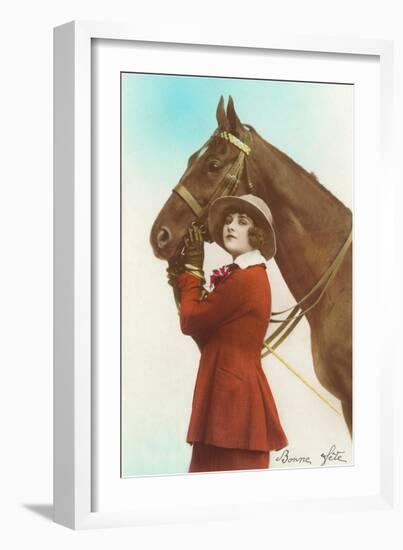 Bonne Fete, Girl with Horse-null-Framed Art Print