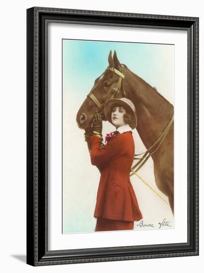 Bonne Fete, Girl with Horse-null-Framed Art Print