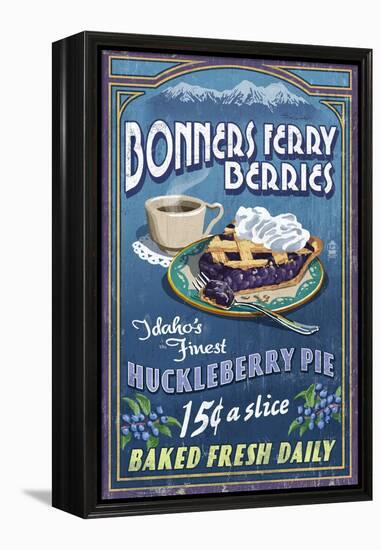 Bonners Ferry, Idaho - Huckleberry Pie-Lantern Press-Framed Stretched Canvas