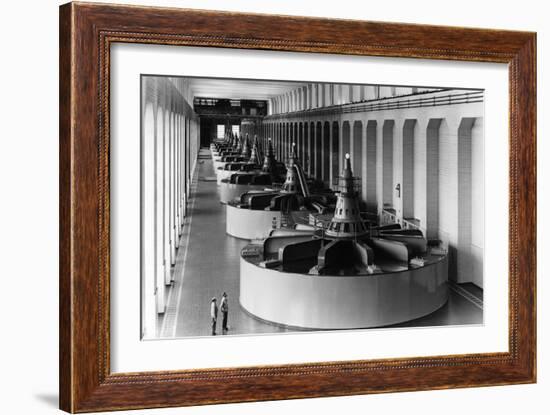 Bonneville Dam View of Generators Photograph - Bonneville Dam, WA-Lantern Press-Framed Art Print