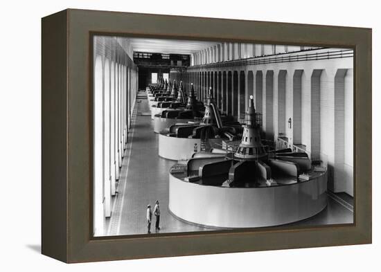 Bonneville Dam View of Generators Photograph - Bonneville Dam, WA-Lantern Press-Framed Stretched Canvas