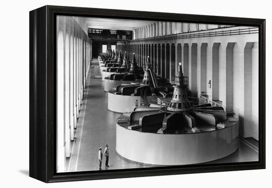 Bonneville Dam View of Generators Photograph - Bonneville Dam, WA-Lantern Press-Framed Stretched Canvas