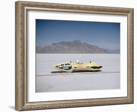 Bonneville Hot Rod Meet at the Bonneville Salt Flats in Utah-J^ R^ Eyerman-Framed Photographic Print