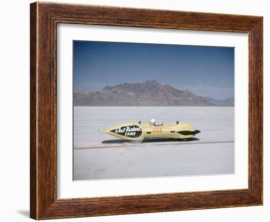 Bonneville Hot Rod Meet at the Bonneville Salt Flats in Utah-J^ R^ Eyerman-Framed Photographic Print