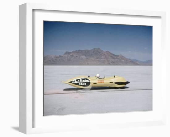 Bonneville Hot Rod Meet at the Bonneville Salt Flats in Utah-J^ R^ Eyerman-Framed Photographic Print