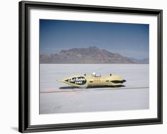 Bonneville Hot Rod Meet at the Bonneville Salt Flats in Utah-J^ R^ Eyerman-Framed Photographic Print