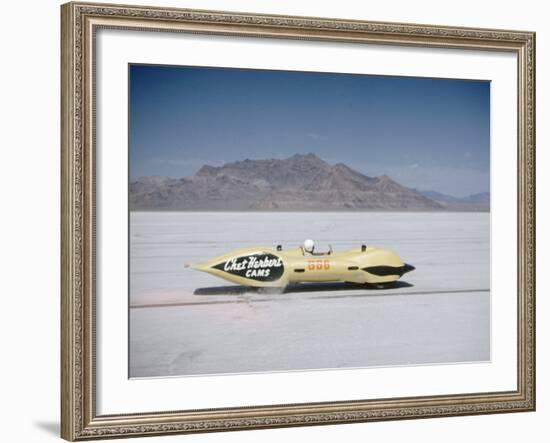 Bonneville Hot Rod Meet at the Bonneville Salt Flats in Utah-J^ R^ Eyerman-Framed Photographic Print