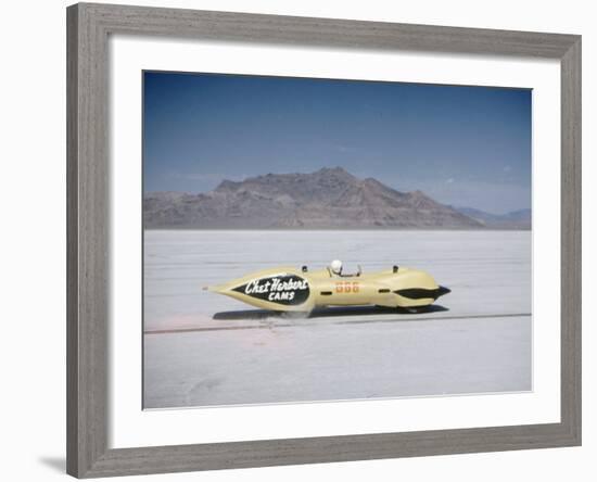 Bonneville Hot Rod Meet at the Bonneville Salt Flats in Utah-J^ R^ Eyerman-Framed Photographic Print