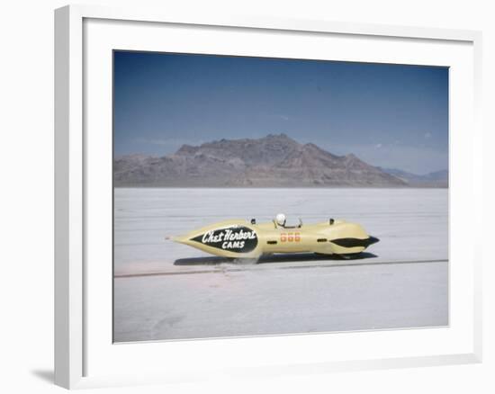 Bonneville Hot Rod Meet at the Bonneville Salt Flats in Utah-J^ R^ Eyerman-Framed Photographic Print