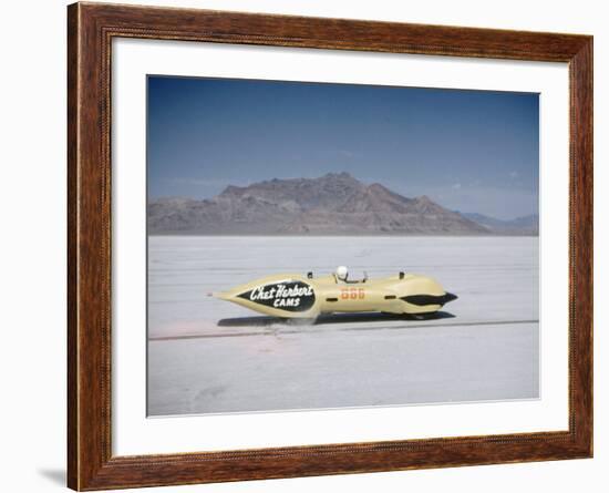 Bonneville Hot Rod Meet at the Bonneville Salt Flats in Utah-J^ R^ Eyerman-Framed Photographic Print