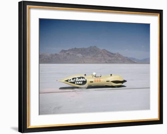 Bonneville Hot Rod Meet at the Bonneville Salt Flats in Utah-J^ R^ Eyerman-Framed Photographic Print