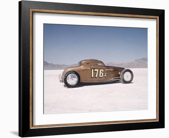 Bonneville Hot Rod Meet at the Bonneville Salt Flats in Utah-J^ R^ Eyerman-Framed Photographic Print