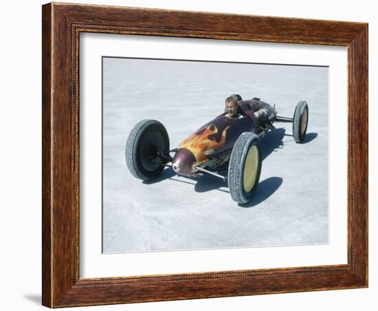 Bonneville Hot Rod Meet at the Bonneville Salt Flats in Utah-J^ R^ Eyerman-Framed Photographic Print