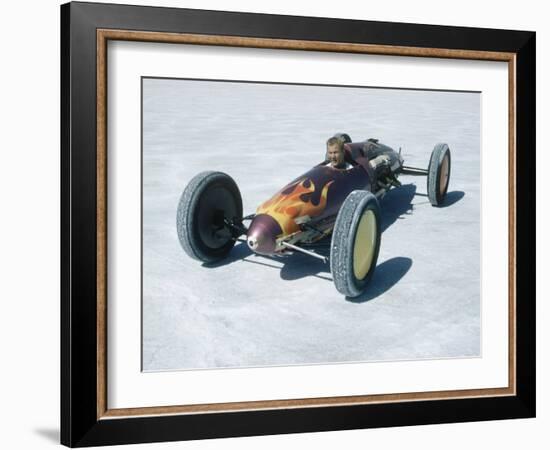 Bonneville Hot Rod Meet at the Bonneville Salt Flats in Utah-J^ R^ Eyerman-Framed Photographic Print