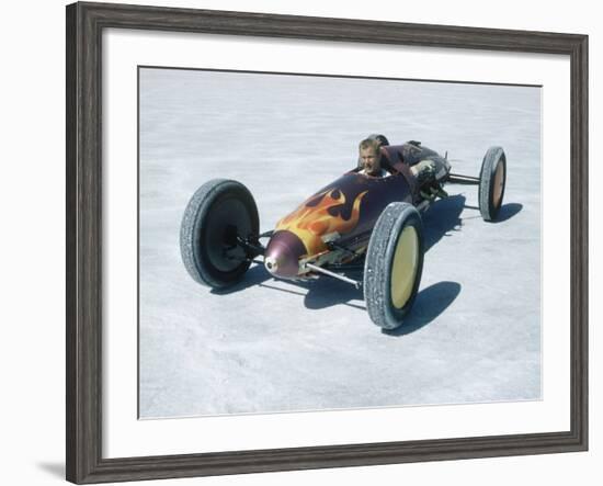 Bonneville Hot Rod Meet at the Bonneville Salt Flats in Utah-J^ R^ Eyerman-Framed Photographic Print