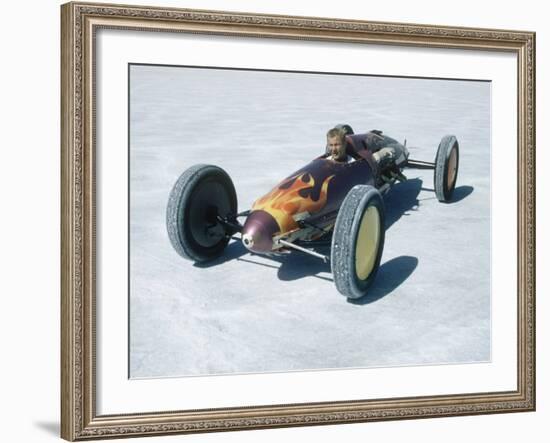 Bonneville Hot Rod Meet at the Bonneville Salt Flats in Utah-J^ R^ Eyerman-Framed Photographic Print