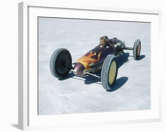 Bonneville Hot Rod Meet at the Bonneville Salt Flats in Utah-J^ R^ Eyerman-Framed Photographic Print