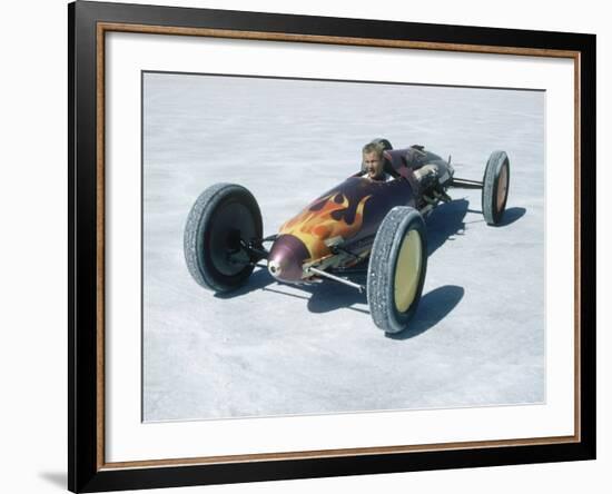 Bonneville Hot Rod Meet at the Bonneville Salt Flats in Utah-J^ R^ Eyerman-Framed Photographic Print