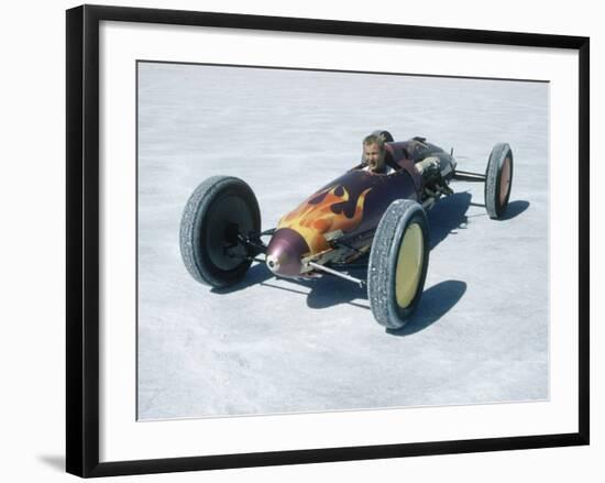 Bonneville Hot Rod Meet at the Bonneville Salt Flats in Utah-J^ R^ Eyerman-Framed Photographic Print