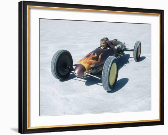 Bonneville Hot Rod Meet at the Bonneville Salt Flats in Utah-J^ R^ Eyerman-Framed Photographic Print