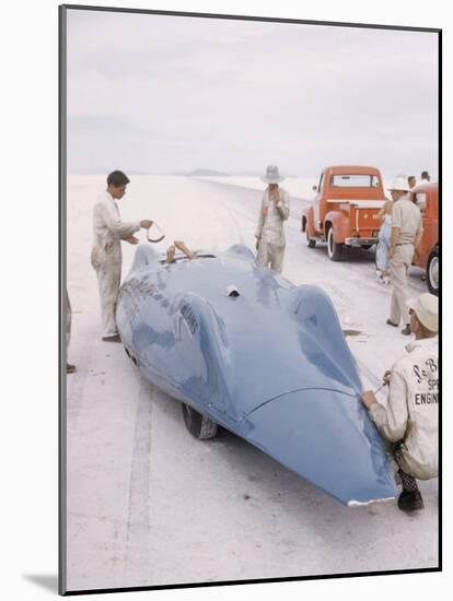 Bonneville Hot Rod Meet at the Bonneville Salt Flats in Utah-J^ R^ Eyerman-Mounted Photographic Print