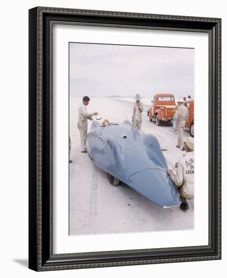 Bonneville Hot Rod Meet at the Bonneville Salt Flats in Utah-J^ R^ Eyerman-Framed Photographic Print