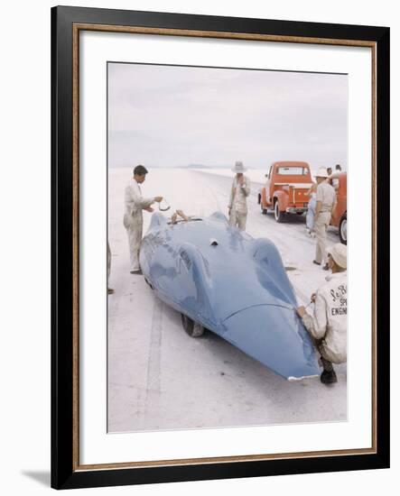 Bonneville Hot Rod Meet at the Bonneville Salt Flats in Utah-J^ R^ Eyerman-Framed Photographic Print