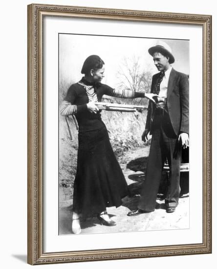 Bonnie And Clyde, 1933-null-Framed Photographic Print