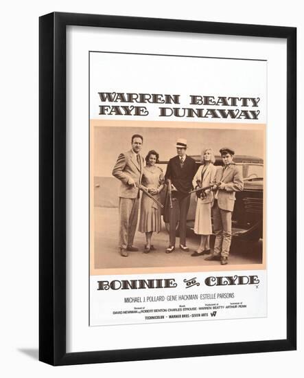Bonnie and Clyde, Danish Movie Poster, 1967-null-Framed Art Print