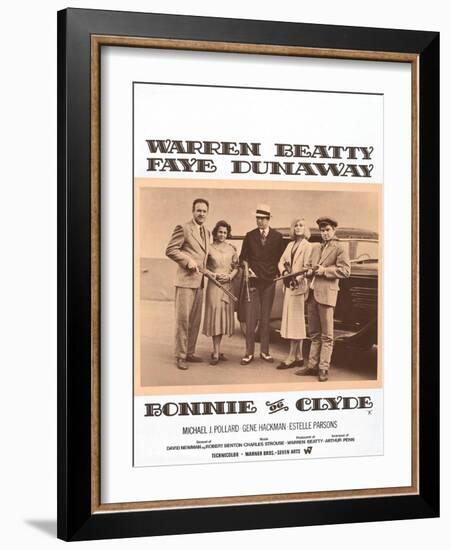 Bonnie and Clyde, Danish Movie Poster, 1967-null-Framed Art Print